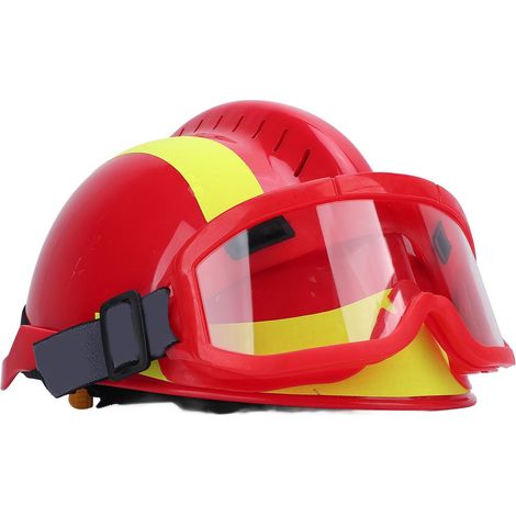 Casque de sauvetage pour travail en hauteur, casque de sécurité avec lampe frontale, ventilation ajourée, pour interventions d'urgence (séisme, incendie, recherche), F2 rouge. (1/5)