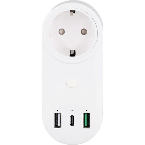 16A WLAN-Smart-Steckdose mit 2 USB-Anschlüssen + Typ-CEU (1/5)