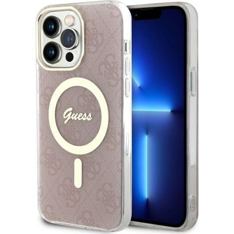 Funda rígida Guess GUHMP14XH4STP para iPhone 14 Pro Max de 6,7 pulgadas, color rosa/rosa, 4G y MagSafe. (1/5)