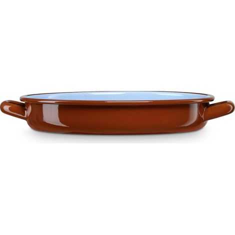 Briebe Terra Cocotte Basse à Induction 20 cm, Casserole 1,2 L Acier Émaillé Vintage Tous Feux  Marron (1/2)