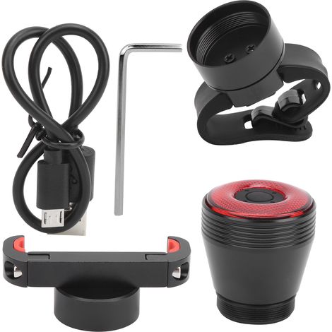 Feu arrière vélo intelligent détection frein, lampe de signalisation vélo USB rechargeable (1/5)