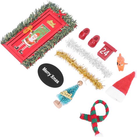 Kit de décoration de Noël à faire soi-même pour maisons de poupées, scène de Noël, jouet miniature pour maisons de poupées aux échelles 1:12 et 1:6. (1/5)