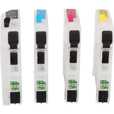 Kompatible Nachfüllpatronen mit Permanentchip, 4 Farben, für den Tintenstrahldrucker LC111 (1/5)