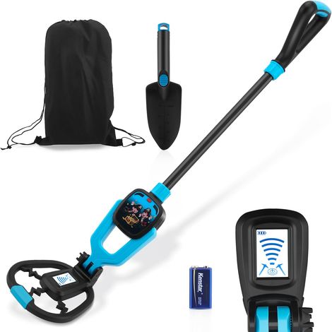 Détecteur de Métaux Enfants Léger Détecteur Junior avec Écran LCD, Détecteur de Métaux Très Sensible avec Bobine de Recherche étanche Pelle (1/5)