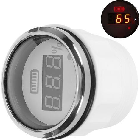 Jauge numérique étanche 52mm 2in pour bateaux et véhicules électriques, cadran blanc, antibuée, 12V avec alarme intelligente. (1/5)