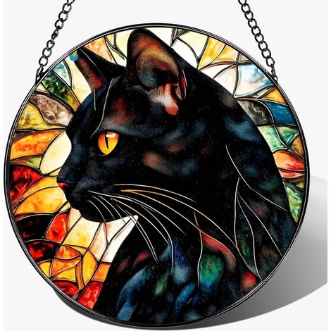Attrape-soleil vitrail 20 cm – Déco intérieure suspendue pour fenêtre ou mur, idée cadeau Noël, anniversaire femme homme (1/4)