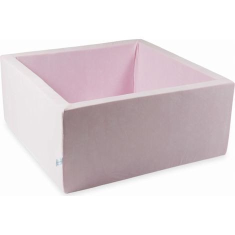 Trockenes Becken 90x90x40 Samt Soft Light Pink ohne Kugeln