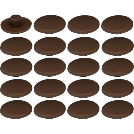 20x Cache vis en plastique 4 x 2,7 x 11,8mm Confirmat Meuble Capuchon Bouchon Trou Protection Universel, marron chêne teinté