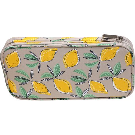 Borsa portaoggetti per accessori da maglia, in tessuto Oxford color limone.