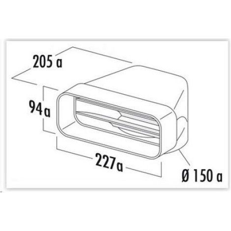Adaptateur D'angle - Conduit Plat - 94x227x205 Mm - Blanc (1/3)