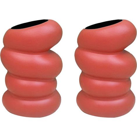 Vase Pottery Glaze Style Spiral [Rose Pink] [2 pieces] Plastic Spiral Vase Nordic Creative Flower Arrangement Container Ornament Dry and Wet Flower Vase Imitation Glaze Imitation Porcelain Flower Pot (1/5)