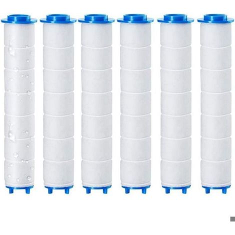 - Lot de 6 filtres de douche  95x2cm universels éliminent chlore rouille et impuretés pour pommeaux de douche