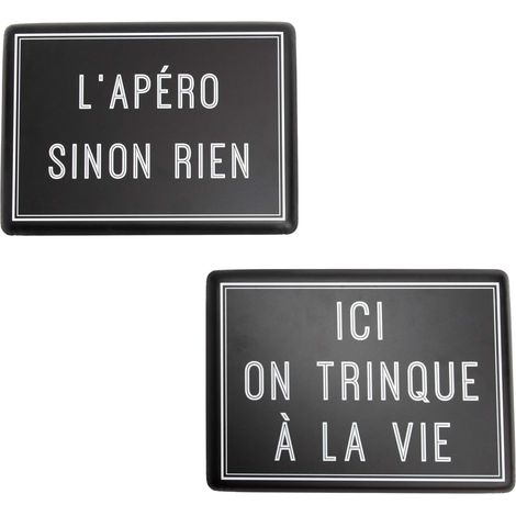 Plaques décoratives en métal Apéro (Lot de 2) (1/2)