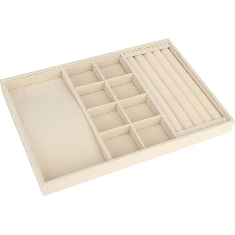 1 boîte à bijoux, compartiments organisés pour bagues colliers bracelets, intérieur veiné anti-rayures, design élégant uni (1/5)