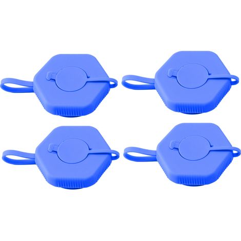 4 pièces Bouchon de Cruche d'Eau Anti-Fuites Réutilisable, Couvercle de Bidon d'Eau Potable sans Renversement pour Maison et Bureau Bleu (1/5)