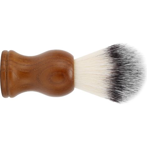 Pinceau à barbe en bois naturel pour rasage traditionnel - Brosse durable pour soins de la barbe (1/5)