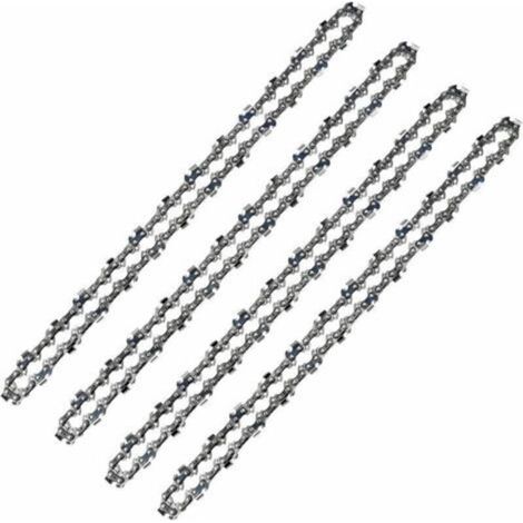 Lot de 4 Chaînes Tronçonneuse 52 Maillons Pas 3/8 LP Jauge 050 1.3mm Faible Rebond Pour Guide 14 Pouces 35 cm