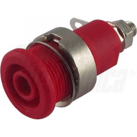 Boccola banana Ø4mm di sicurezza  rossa alpha elettronica  - 20-316-1 (1/2)