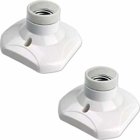 E27-Schraubfassung für Deckenleuchten (2er-Pack) für Wand- und Innenleuchten, 230 V Wechselstrom, E27-LED-Lampenfassung, Kunststoffsockel E27 für Garagen-/Werkstattdecken (1/4)