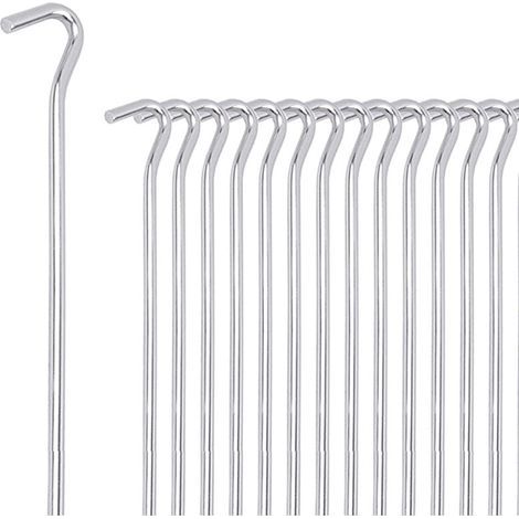 Estacas, juego de 10, acero galvanizado, tienda de campaña, 31 cm, plateado (1/5)