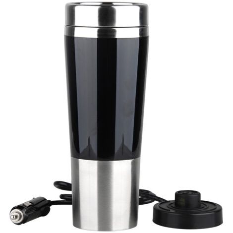 12V Bouilloire de Chauffage électrique Portative de voiture,450ML Tasse de Chauffage de Voyage de Voiture D'acier Inoxydable Potable Chaudière à eau de Tasse pour Eau Thé Café Lait(12V)(228.2C