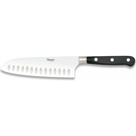 Santoku coltello Martinez Albainox con Mango di poliossimetilene nero e 18 cm di acciaio inossidabile Blister Pack 17271
