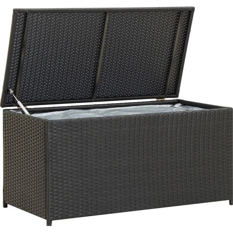 Contenitore da giardino/contenitore in resina intrecciata 100 x 50 x 50 cm nero 020013118