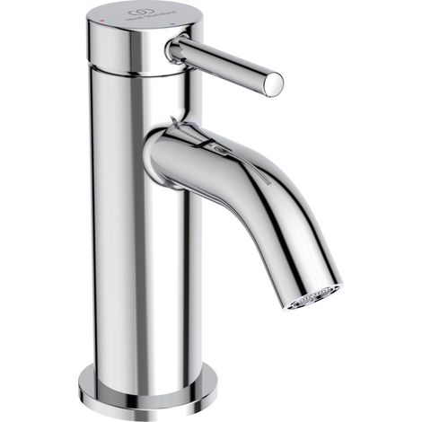 Mitigeur monocommande petit, robinet de lavabo compact avec cartouche, sans tige de commande ni bonde, chromé (1/4)