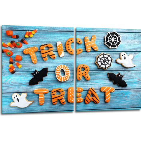 2 plaques de protection en verre pour cuisinière 40x52 Halloween (1/5)