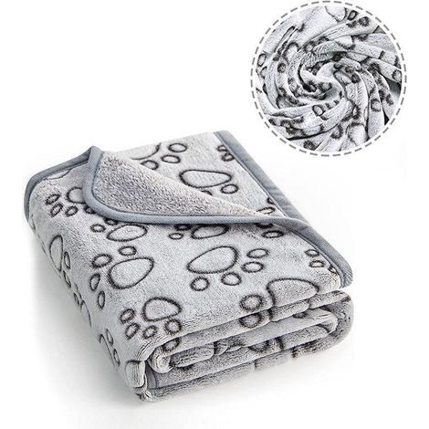 Couverture douce et de haute qualité pour chien et chat, lavable en machine (40 x 68 cm). Convient aux chiens et chiots de toutes tailles, y compris les grands et moyens chiens. Indispensable (gris). (1/5)