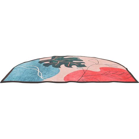 Tapis de Bain Absorbant Antidérapant Demi-Cercle Lavable 80 X 50 CM pour Salle de Bain la Cuisine et Entrée Style Rétro (1/5)
