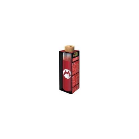 Botella cristal Super Mario Bros Nintendo funda silicona 585ml