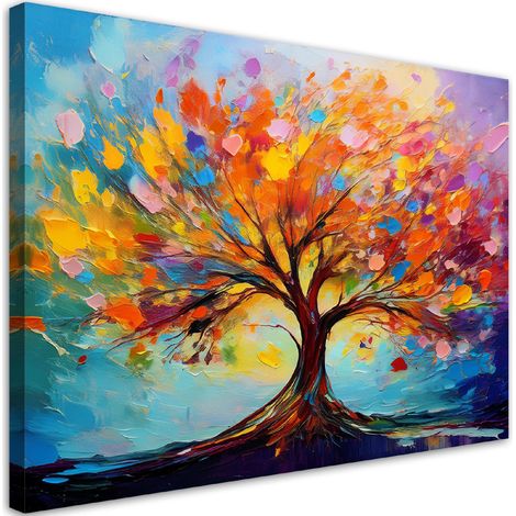 Tableau déco Arbre d'amour coloré Nature 60x40 (1/5)