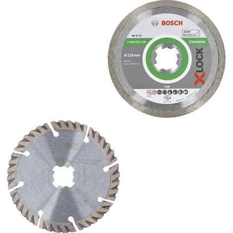 Kit 2 Dischi da taglio diamantati X‑Lock: 1 per Ceramica + 1 Disco universale - Confezione da 2 - BOSCH - 0615997632 (1/4)