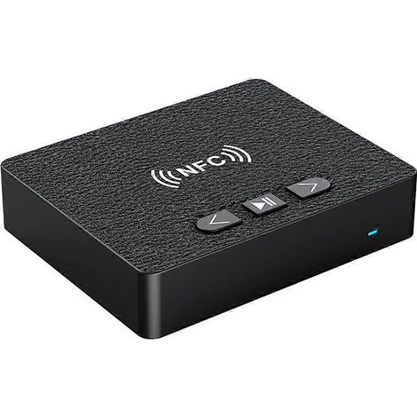 Cet adaptateur avion 2-en-1 se connecte sans fil aux téléviseurs, autoradios, ordinateurs, casques et microphones. Il est compatible NFC, Bluetooth 5.4 et dispose d'une prise auxiliaire 3,5 mm. (1/5)