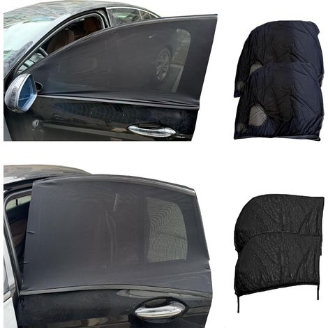 4 Pièces Pare Soleil Voiture, Maille Nylon Extensible, Protection UV Anti Moustique, Pour Fenêtres Arrière Et Latérales (1/5)