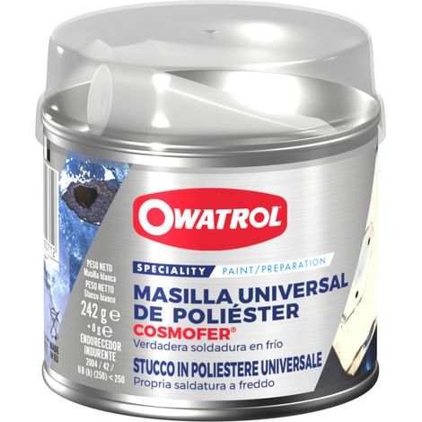 Masilla de poliéster universal con endurecedor para soldadura en frío Owatrol COSMOFER®  Caja de 250 g (1/3)