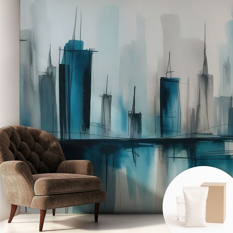 Tapete Vliestapete mit Kleber- abwaschbar - Raumgestaltung Schlafzimmer Wohnzimmer Tapete Stadtlandschaften 250x250 cm (1/5)