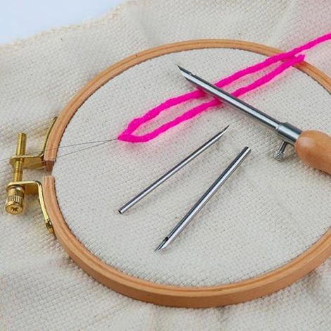 Aiguille À Poinçon - Tube En Acier Inoxydable - Pour Broderie Et Couture Manuelle - 25 mm - 3 mm Et 5 mm - Lot De 5 Pièces (1/4)