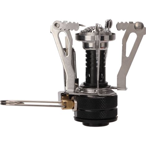 Mini réchaud à gaz pliable avec allumage piézoélectrique, support stable, cuisine de camping portable pour la randonnée en plein air (1/5)