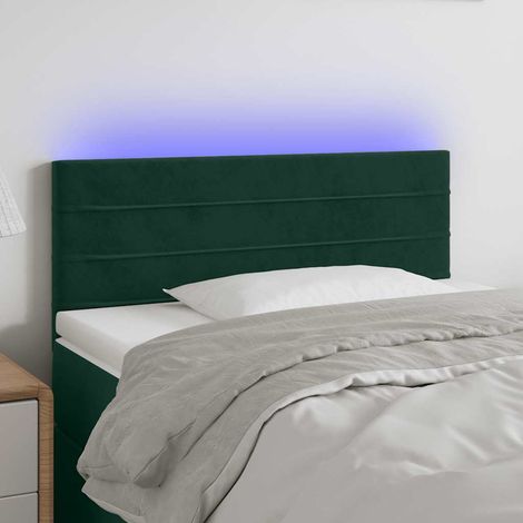Tête de lit à LED - Design industriel - Pour Lit adulte - Vert foncé 80x5x78/88 cm Velours Chic-846606 (1/5)