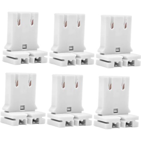 6pièces Support De Douille De Tube Fluorescent Type Pour Conversion Led Système Éclairage Pratique Pour Bureau Et Maison (1/5)