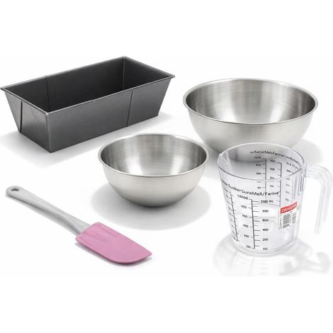 Set de 5 ustensiles de pâtisserie avec moule à gâteaux 2 bols spatule et verre mesureur Black metallic Black mettallic Zenker Black mettallic (1/5)