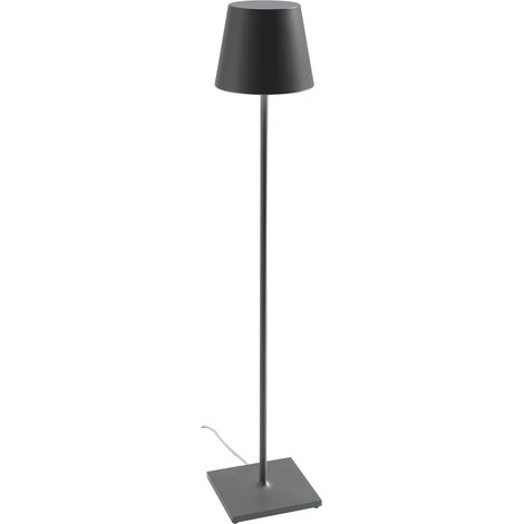 Lampada da Terra Poldina Grigio Scuro 230V Piantana con spina 28x150cm - Design Moderno in Alluminio (1/2)