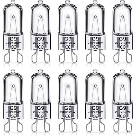 Ampoules halogènes G9 25 W, 230 V, paquet de 10 (1/5)