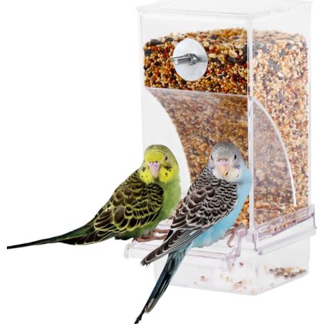 Set mangiatoia e abbeveratoio per uccelli, 1 mangiatoia automatica per gabbia, accessori per gabbia per pappagalli che non sporcano, contenitore per cibo per pappagalli