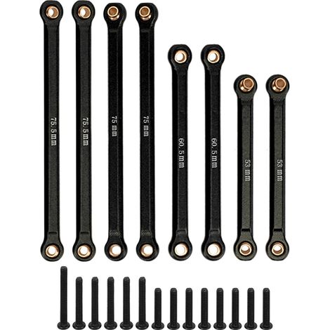 Kit de Liaisons de Suspension CNC en Alliage d'Aluminium Léger pour Voiture RC Traxxas 1/18 - Noir (1/5)