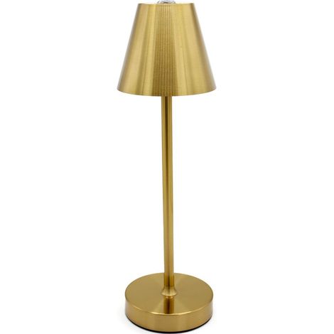Lampe tactile métal doré FISHTEC 3 teintes LED rechargeable (1/5)