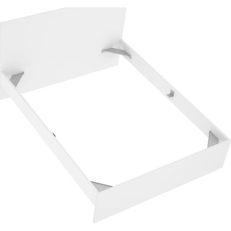 Dmora - Letto alla francese Carnizza, Sommier per camera da letto, Giroletto per stanza, Struttura porta materasso, 146x195 h100 cm, Bianco