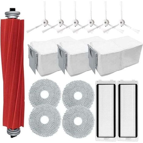Pack de de 16 Accessoires de Rechange pour Robot aspirateur Roborock Q Revo/Roborock P10 avec Brosse Principale, XU, Chiffon serpillère, S - KZQ (1/4)